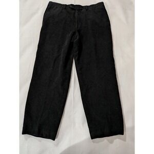 Loro Piana Italy Zelander Men 36 x 26 Reg Corduroy Pants Black Minimalist Luxury